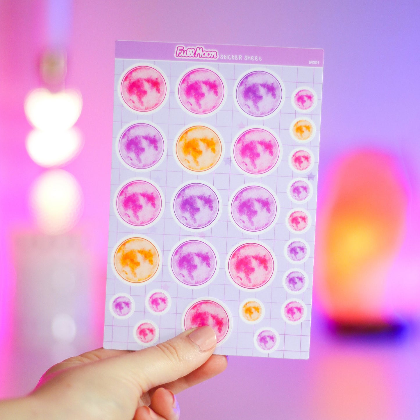 Full Moon Sticker Sheet | 4x6 | Astrology Planner Stickers for Planners, Calendars, Schedules, Notebooks, and More