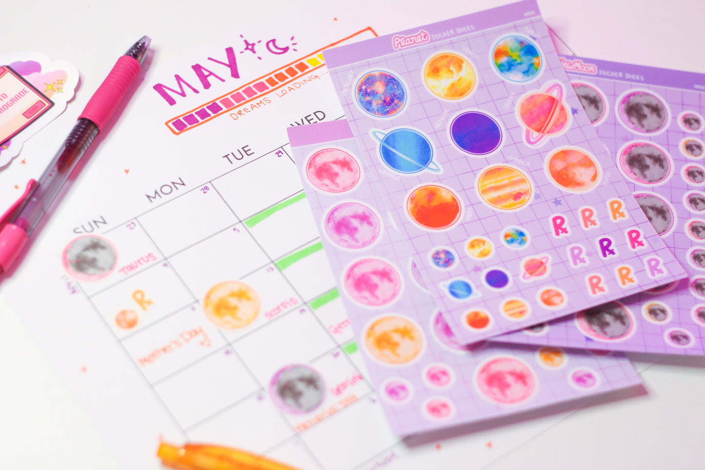 Planet Sticker Sheet | 4x6 | Astrology Planner Stickers for Planners, Calendars, Schedules, Notebooks, and More