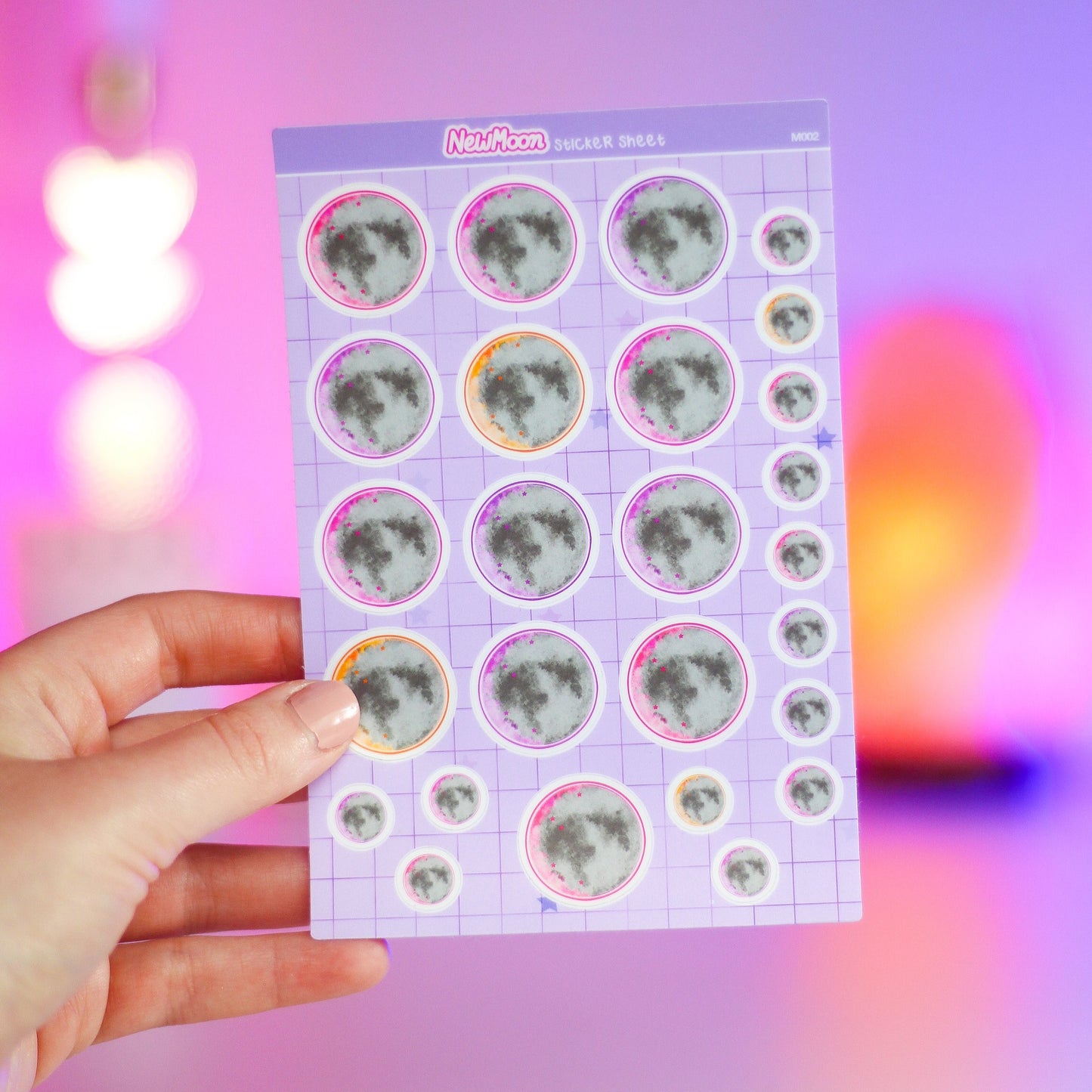 New Moon Sticker Sheet | 4x6 | Astrology Planner Stickers for Planners, Calendars, Schedules, Notebooks, and More