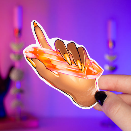 4" Fire Crystal Sticker